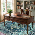 RELEANY Washable Area Rug, 6'x9', Teal - Image 3
