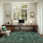 9x12 Area Rugs Living Room: Washable Rug for Bedroom Deep Green - Image 6