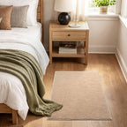 2x3 Beige Solid Area Rug Washable Non-Slip Soft for Entryway Front Door - Image 3