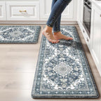 Boho Kitchen Mats for Floor 2PC Anti Fatigue Kitchen Rugs, Dark Blue by tubeamin