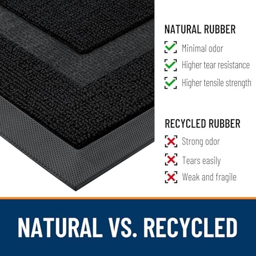 OLANLY Front Door Mat Outside 47x32, All-Season Heavy-Duty Rubber Doormat - Image 3