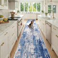 RELEANY Washable Runner 2'6"x12' Abstract Area Rug for Hallway Blue Gray by RELEANY