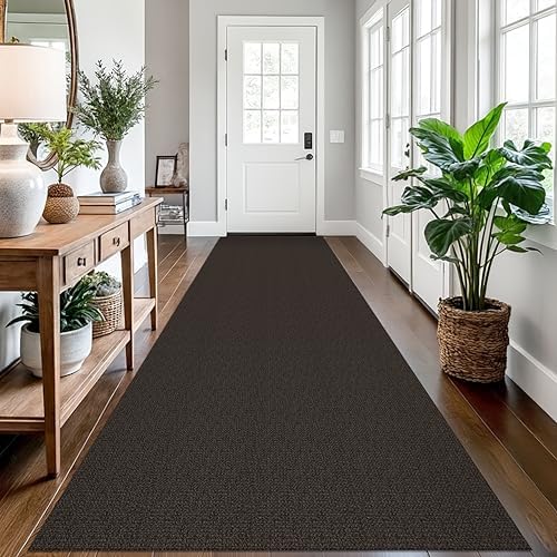 EARTHALL Washable Runner Rug, Non Slip Hall Runner, 3x12 Ft, Taupe/Coffee by Unknown