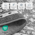 8x10 Area Rugs for Living Room, Washable Non-Slip Rug, Oriental Light Grey - Image 6