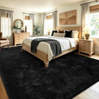 8x10 Extra Large Black Fluffy Area Rug Non-Slip for Living Room Bedroom - Image 4