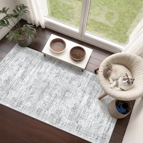 2x4 Rug Runners for Hallways Non Slip,Grey - Image 3