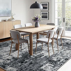 RELEANY Washable Square 7'x7' Area Rug for Living Room Black White - Image 5