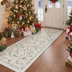 2x6 Christmas Runner Rug for Hallway,Washable Kitchen Rugs,Grey by Restydon