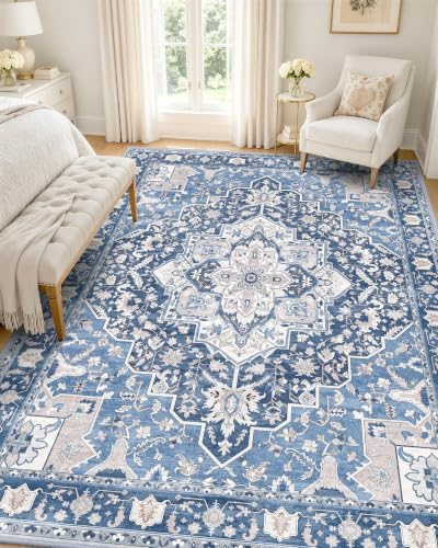OLANLY 5x7 Washable Area Rugs, Soft Non Slip Carpet for Bedroom Living Room by OLANLY
