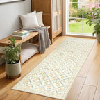 PLHXFR 2.6x8 Washable Runner Rug：Floral Indoor Kitchen Carpet Beige Multi - Image 3