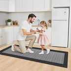 StepRite Kitchen Rugs, Kitchen Mats for Floor, 60"x24" Non-Slip Machine-Washable Kitchen Throw Rug, Absorbent Runner Rugs Office, Sink Standing Desk Mat, Decor Carpet, Black - Image 7