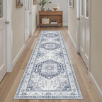 Madane Hallway Runner Rug 2x8 Washable Kitchen Rugs Non-Slip, Navy/White - Image 4