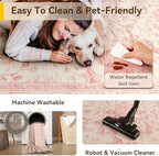 RELEANY Washable Area Rug, Runner 2'x10', Pink/Light Vintage Pink - Image 5
