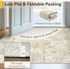RELEANY Washable 9'x12' Abstract Area Rug for Living Room Cream Beige - Image 7
