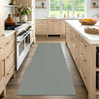 EARTHALL Washable Runner Rug, Non Slip Kitchen Runner, 3x7 Ft, Green/Grey - Image 5