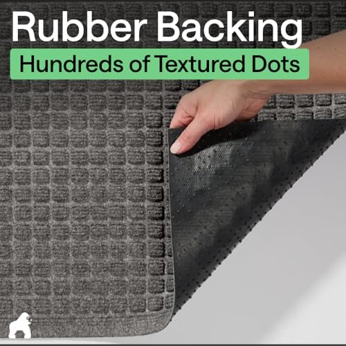 GORILLA GRIP® HydroABSORB Door Mat for Indoor Outdoor, 47x35 Charcoal - Image 6