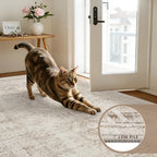 2x6 Hallway Washable Runner Rug: Neutral Kitchen Carpet Brown - Image 5