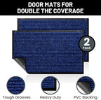 Front Door Mat Indoor Outdoor Welcome Entryway Entrance Doormat, 48x36 Blue - Image 2
