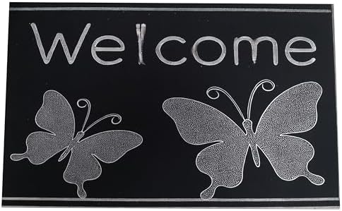 Outdoor/Indoor Rectangular Butterfly Welcome Mat, 19'x31', 8.Butterfly by COMCONHMY
