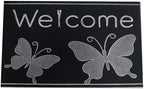Outdoor/Indoor Rectangular Butterfly Welcome Mat, 19'x31', 8.Butterfly by COMCONHMY