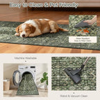 2'6"x8' Area Rugs for Hallways, Green Washable Non-Slip Kitchen Runner Rug - Image 6