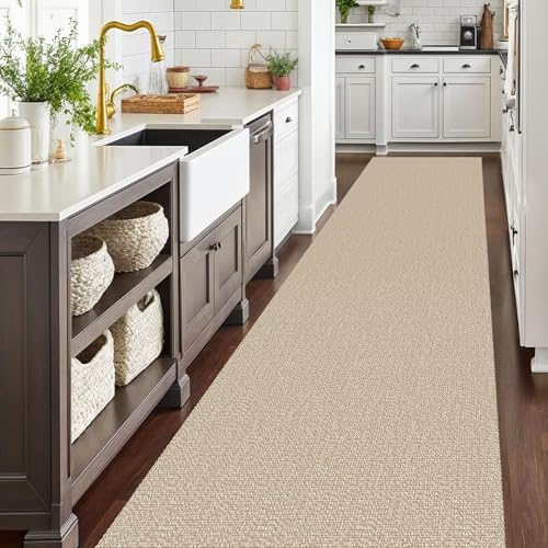 EARTHALL Washable Runner Rug, Non Slip Hallway Runner, 3x20 Ft, Sand/Beige - Image 6