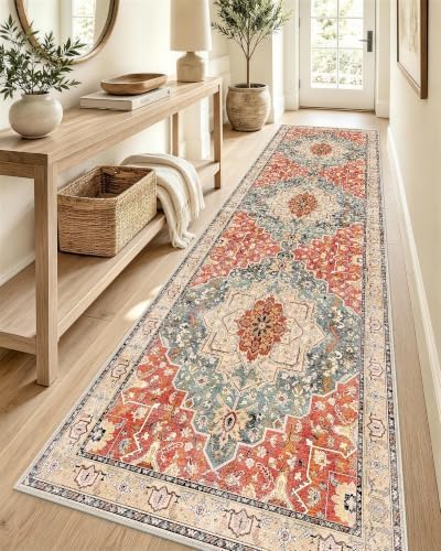 OLANLY 2'6"x12' Washable Runner Rug, Non Slip Carpet for Hallway Kitchen by OLANLY