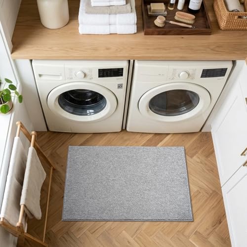 2x3 Grey Area Rug Washable Non-Slip Soft Thin for Entryway Front Door - Image 4