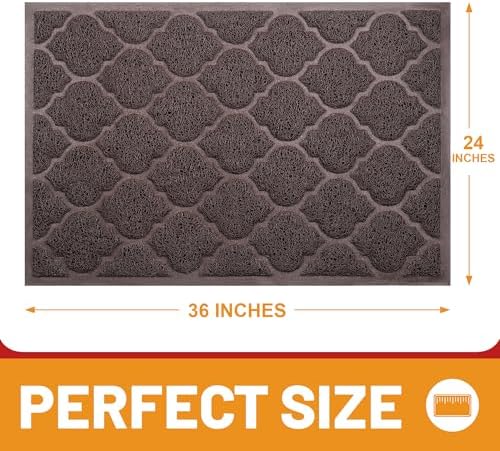 Cosyearn Door Mat, 24x36, Brown, Indoor Outdoor Front Entryway Doormat - Image 2