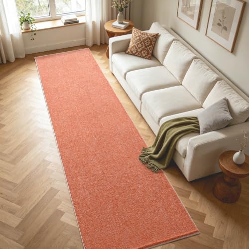 2x10 Orange/White Runner Rug Washable Non-Slip for Kitchen Hallway Bathroom - Image 4