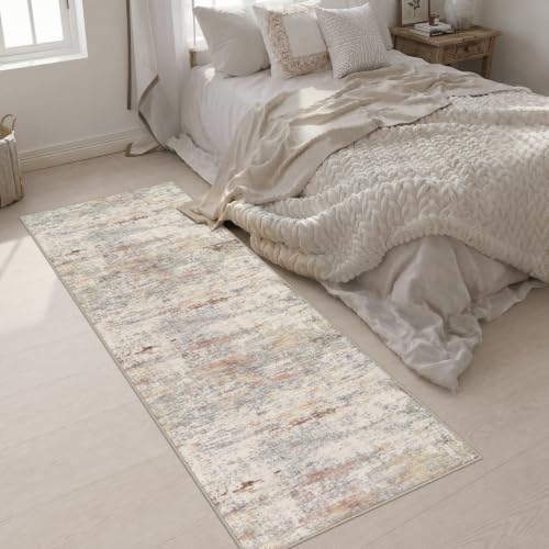 3x8 Washable Runner Rug：Modern Abstract Kitchen Soft Carpet Taupe - Image 5