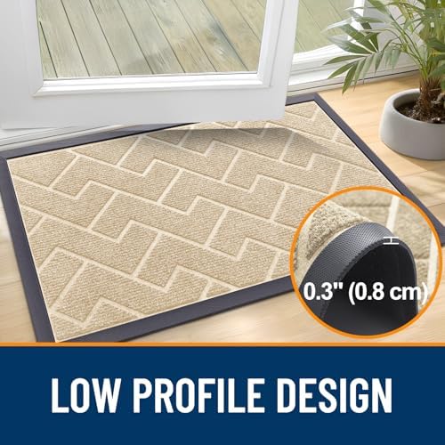 OLANLY Front Door Mat Outside 71x47, All-Season Absorbent Rubber Doormat - Image 4