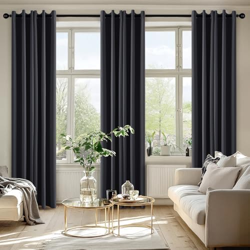 MIULEE Blackout Curtains for Bedroom 2 Panels 40 x 72 Inch Long Dark Grey - Image 6