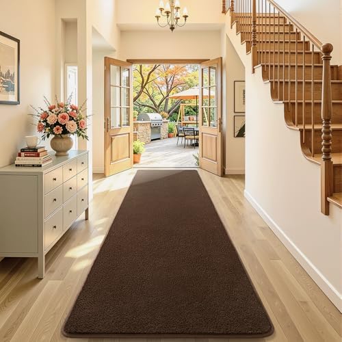 AROGAN 3x10 Runner Rug for Hallway, Long Runner Rugs Non Slip, Coffee by AROGANAREARUG