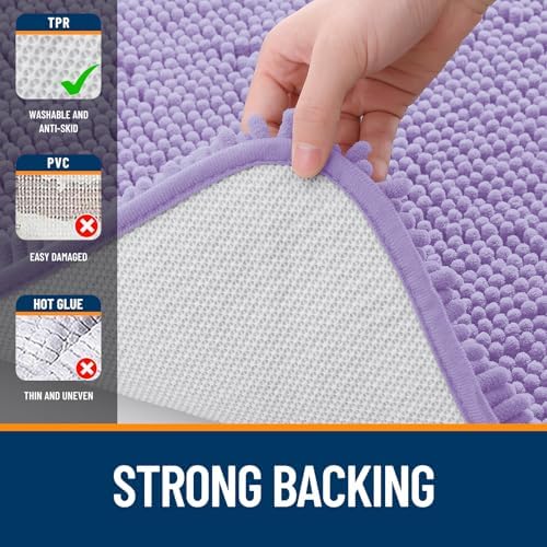 OLANLY Bathroom Runner Rugs 44x24, Extra Soft Absorbent Chenille Bath Rugs - Image 6
