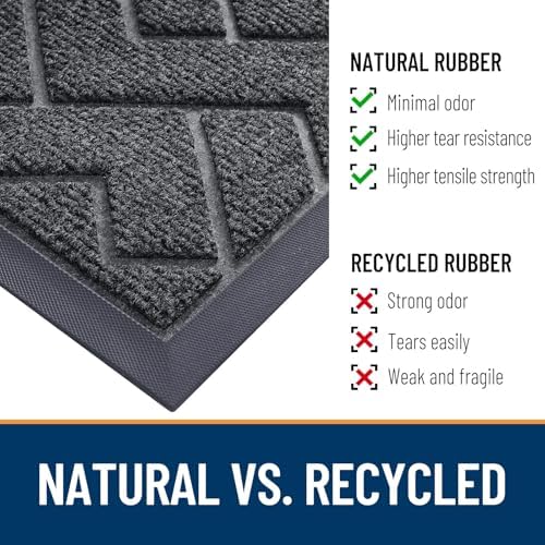 OLANLY Front Door Mat Outside 71x47, All-Season Absorbent Rubber Doormat - Image 5