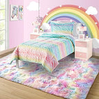 4x6 Rainbow Fluffy Soft Area Rug Non-Slip for Kids Bedroom Nursery Playroom - Image 2