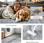9x12 Area Rug for Living Room, Non-Slip Washable Grey Large Carpet - Image 4