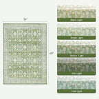 3x5 Area Rugs for Entryway, Non-Slip Washable Rug for Kitchen, Light Green - Image 2