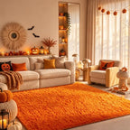 Ophanie Orange Fall Rugs for Bedroom Living Room,Fluffy Fuzzy Furry Carpet,Plush Soft Shaggy Bedside Indoor Floor 4x6 Area Rug for Kids Girls Boys Baby Teen Dorm Decor with Over 99 pcs Pile fibers - Image 3