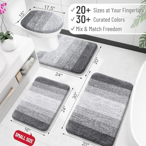 OLANLY Bathroom Runner Rug 47x17, Extra Soft Absorbent Microfiber Bath Rugs - Image 2