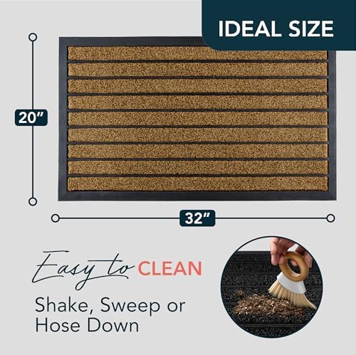 ubdyo Extra Durable Door Mat Outside Entrance (32" x 20", Bright Brown) - Image 2