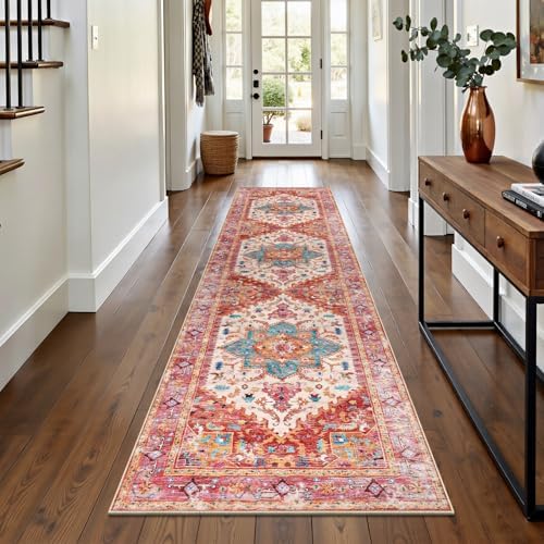 Yamaziot Washable Runner Rug, 2x8 Non-Slip Boho Vintage Hallway Kitchen Rug by Yamaziot