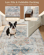 Madane Hallway Runner Rug 2x8 Washable Kitchen Rugs Non-Slip, Navy - Image 6