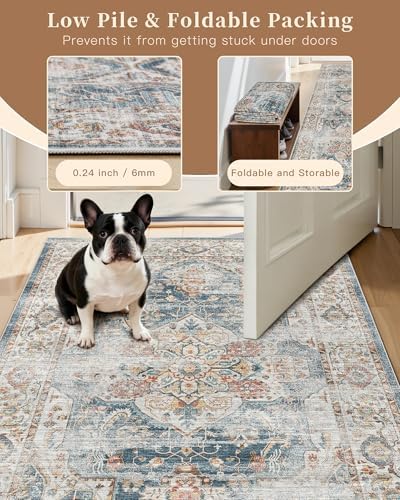 Madane Washable Runner Rug 2x6 Runners for Hallways Non Slip, Navy - Image 6
