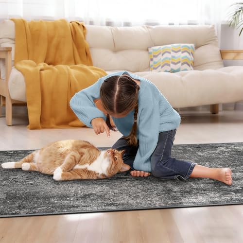 2x12 Black Rug Runners for Hallways Kitchen Runner Rug Non Slip Washable Black Long Runner Rugs with Rubber Backing Soft Abstract Carpet Runner for Bedroom, Kitchen, Bathroom, Entryway - Image 5