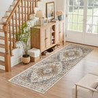 Madane Hallway Runner Rug 2x5 Washable Entry Rugs Non-Slip, Turmeric/Grey - Image 3