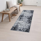 2x6 Washable Runner Rug：Modern Abstract Soft Carpet Dark Black - Image 3