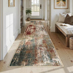 RELEANY Washable Runner 3'x12' Abstract Area Rug for Hallway Rustic Brown - Image 7