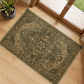 RELEANY Washable Area Rug, Small 2'x4', Brown/Dark Brown by RELEANY